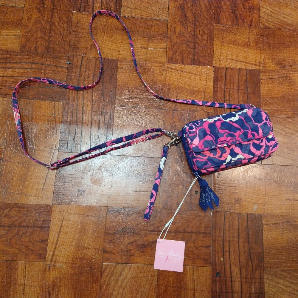 Vera Bradley NWT Katalina Pink Blue Quilted Crossbody Bag